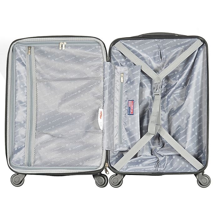 slide 3 of 7, Olympia USA Raven 29 Expandable Spinner Checked Luggage - Black'', 1 ct