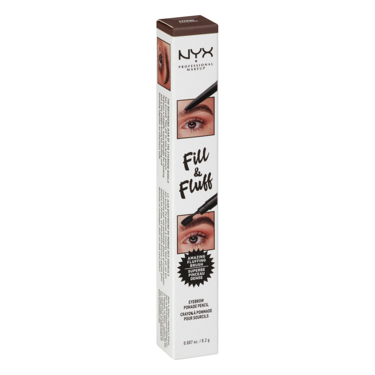 slide 3 of 9, NYX Professional Makeup Fill & Fluff Eyebrow Pomade Pencil Ash Brown - 0.007oz, 0.007 oz