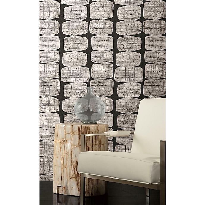 slide 4 of 9, RoomMates Mid-Century Beads Peel & Stick Wallpaper - Black/White, 1 ct