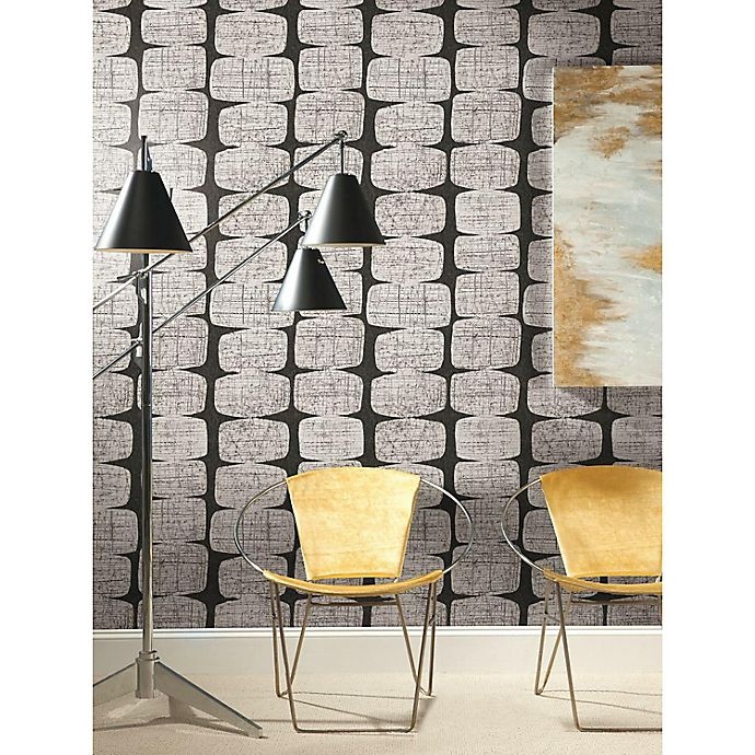 slide 5 of 9, RoomMates Mid-Century Beads Peel & Stick Wallpaper - Black/White, 1 ct