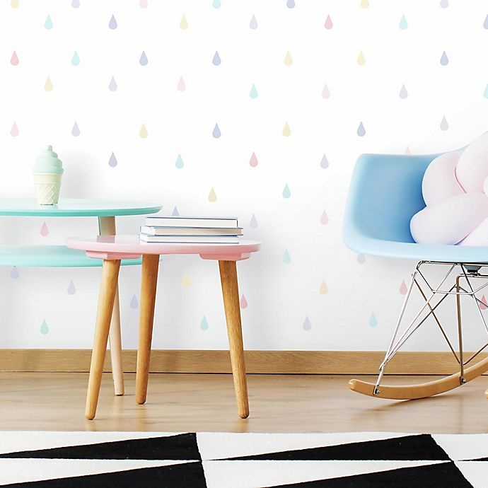 slide 4 of 4, RoomMates Pastel Raindrops Peel and Stick Wall Decals, 1 ct