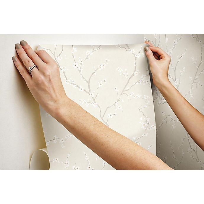 slide 6 of 7, RoomMates Cherry Blossom Peel & Stick Wallpaper - Beige, 1 ct