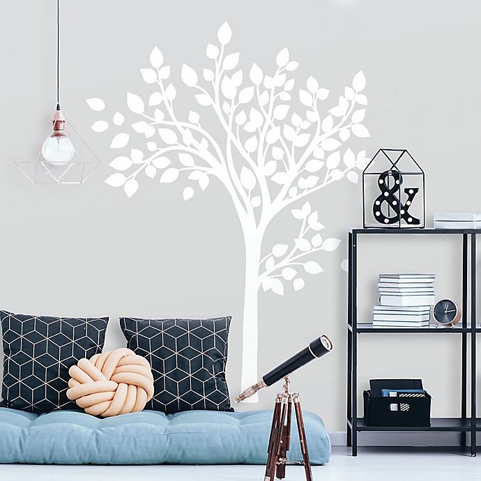 slide 5 of 5, RoomMates Simple White Tree Peel and Stick Wall Decals, 1 ct