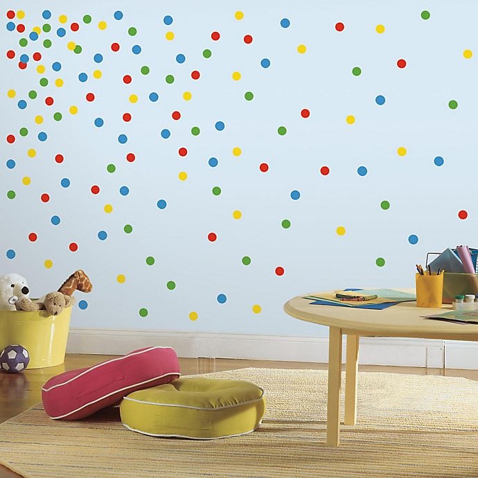 slide 1 of 2, RoomMates Primary Confetti Dots Peel and Stick Wall Decals, 1 ct