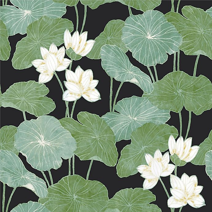 slide 1 of 1, RoomMates Lily Pad Peel & Stick Wallpaper, 1 ct