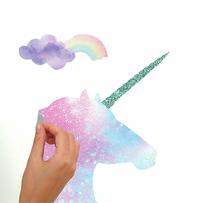 slide 4 of 4, RoomMates Galaxy Unicorn Giant Peel and Stick Wall Decals, 17 ct