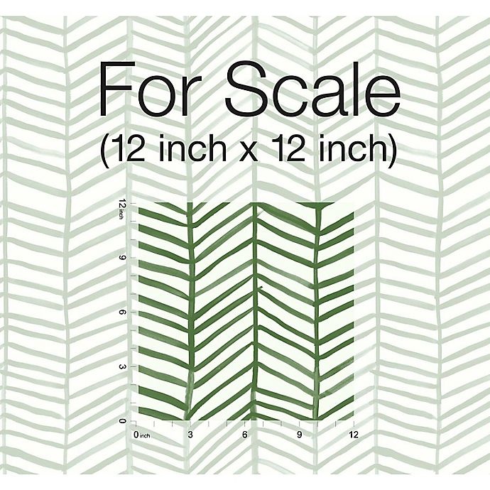 slide 9 of 9, RoomMates Cat Coquillette Herringbone Peel & Stick Wallpaper - Green/White, 1 ct