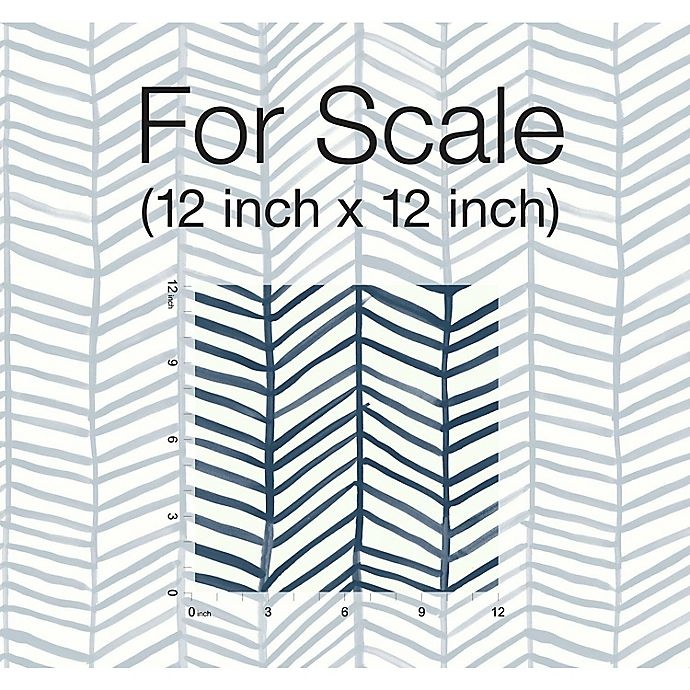 slide 6 of 9, RoomMates Cat Coquillette Herringbone Peel & Stick Wallpaper - Navy/White, 1 ct