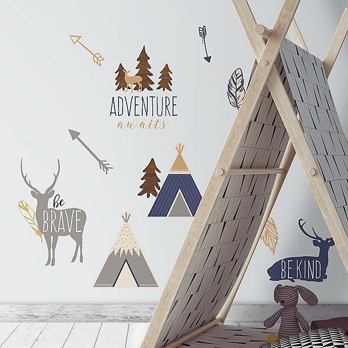 slide 2 of 2, York Wallcoverings RoomMates Adventure Awaits Peel and Stick Wall Decals - Brown/Orange, 1 ct