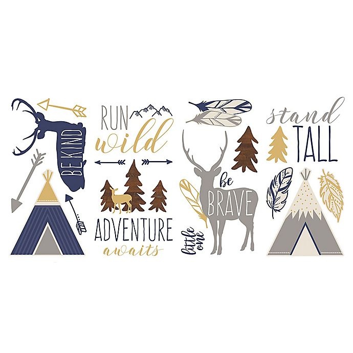 slide 1 of 2, York Wallcoverings RoomMates Adventure Awaits Peel and Stick Wall Decals - Brown/Orange, 1 ct