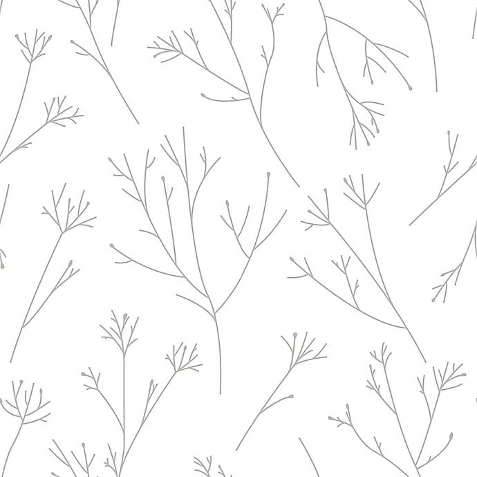 slide 3 of 8, RoomMates Twigs Peel & Stick Wallpaper - Grey/White, 1 ct