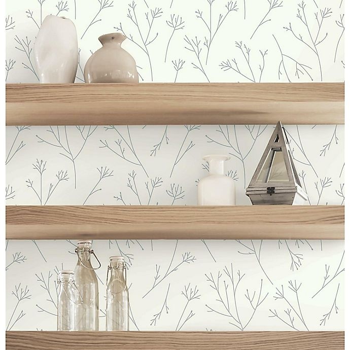 slide 7 of 8, RoomMates Twigs Peel & Stick Wallpaper - Grey/White, 1 ct