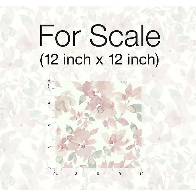 slide 5 of 9, RoomMates Watercolor Floral Peel & Stick Wallpaper - Pink/Green, 1 ct