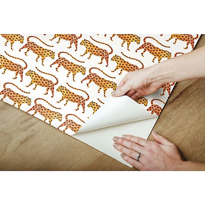 slide 5 of 8, RoomMates Cat Coquillette Jaguars Peel & Stick Wallpaper - Orange, 1 ct