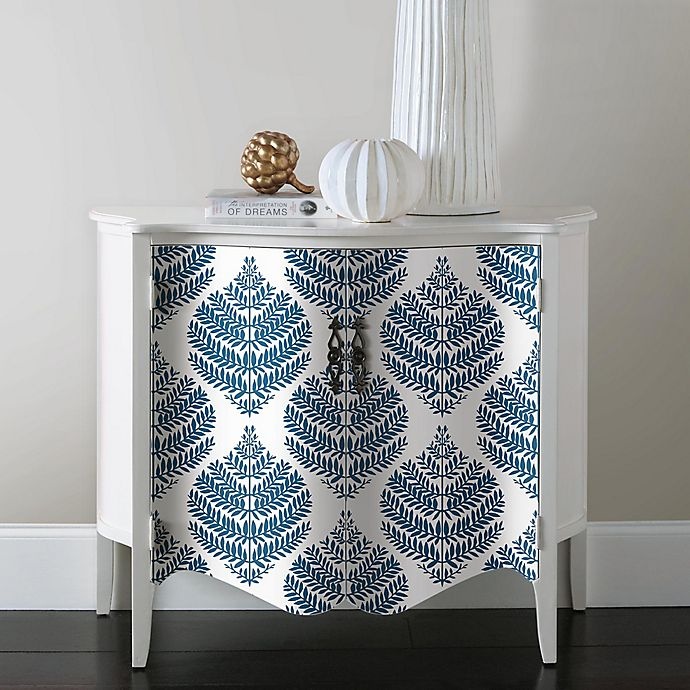 slide 2 of 8, RoomMates Hygge Fern Damask Peel & Stick Wallpaper - Blue, 1 ct