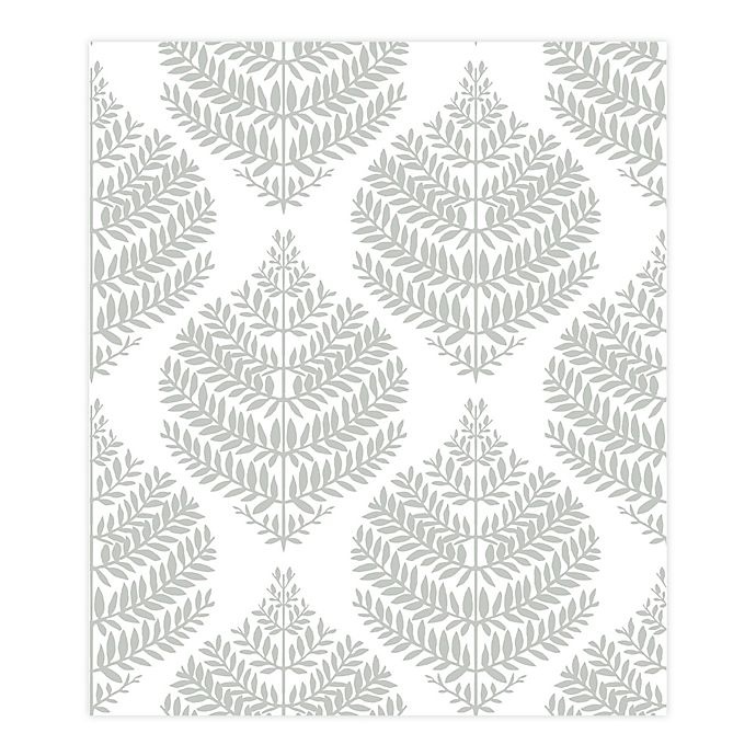 slide 1 of 8, RoomMates Hygge Fern Damask Peel & Stick Wallpaper - Grey, 1 ct