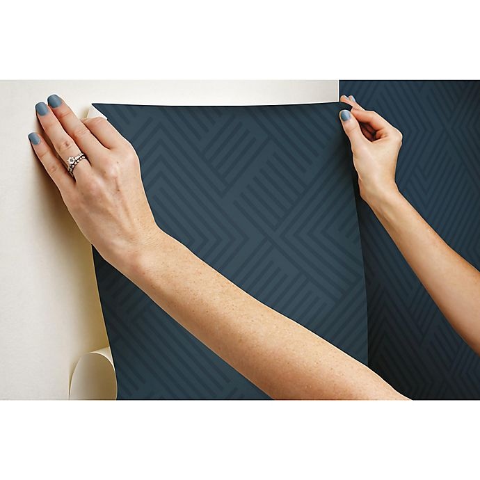 slide 6 of 7, Roommates Perplexing Peel & Stick Wallpaper - Blue, 1 ct