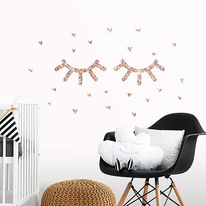 slide 2 of 2, York Wallcoverings RoomMates Glitter Eyelash Peel and Stick Wall Decals - Gold, 1 ct
