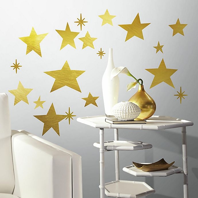 slide 3 of 3, York Wallcoverings RoomMates Star Peel & Stick Wall Decals - Gold, 1 ct