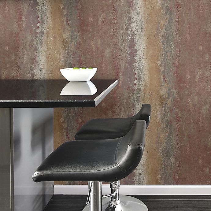 slide 6 of 8, RoomMates Oxidized Metal Peel & Stick Wallpaper - Red, 1 ct