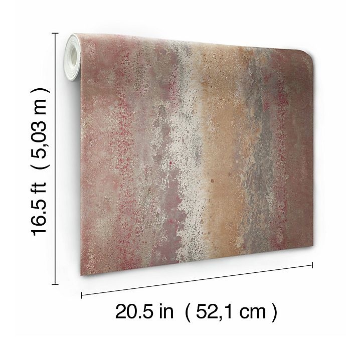 slide 8 of 8, RoomMates Oxidized Metal Peel & Stick Wallpaper - Red, 1 ct