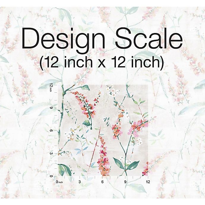 RoomMates Floral Sprig Peel & Stick Wallpaper Coral 1 ct Shipt