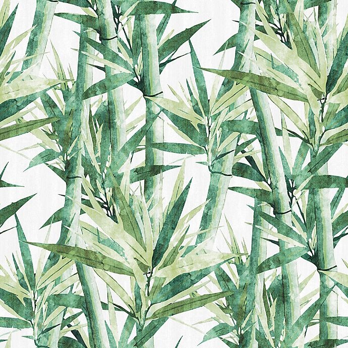 slide 2 of 9, RoomMates Peel & Stick Lucky Bamboo Wallpaper - Green/White, 1 ct