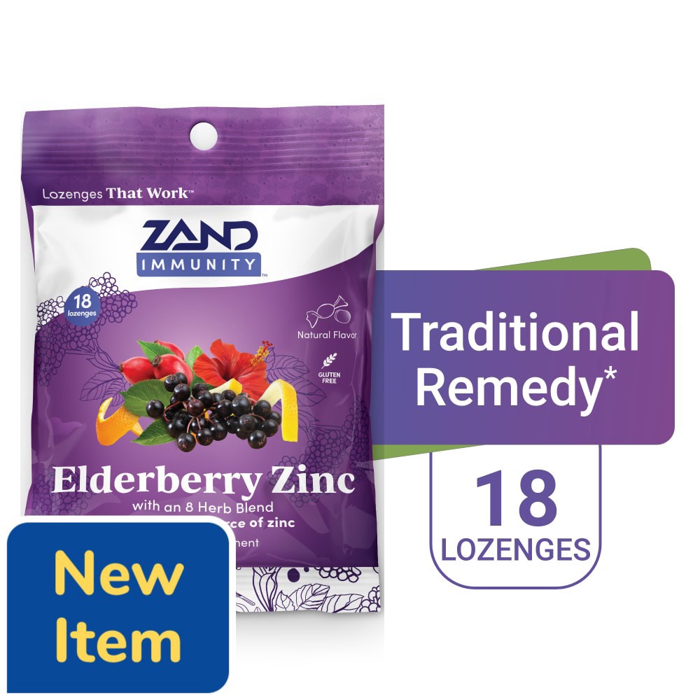 slide 1 of 3, Zand Lozenges Elderberry Zinc, 18 ct