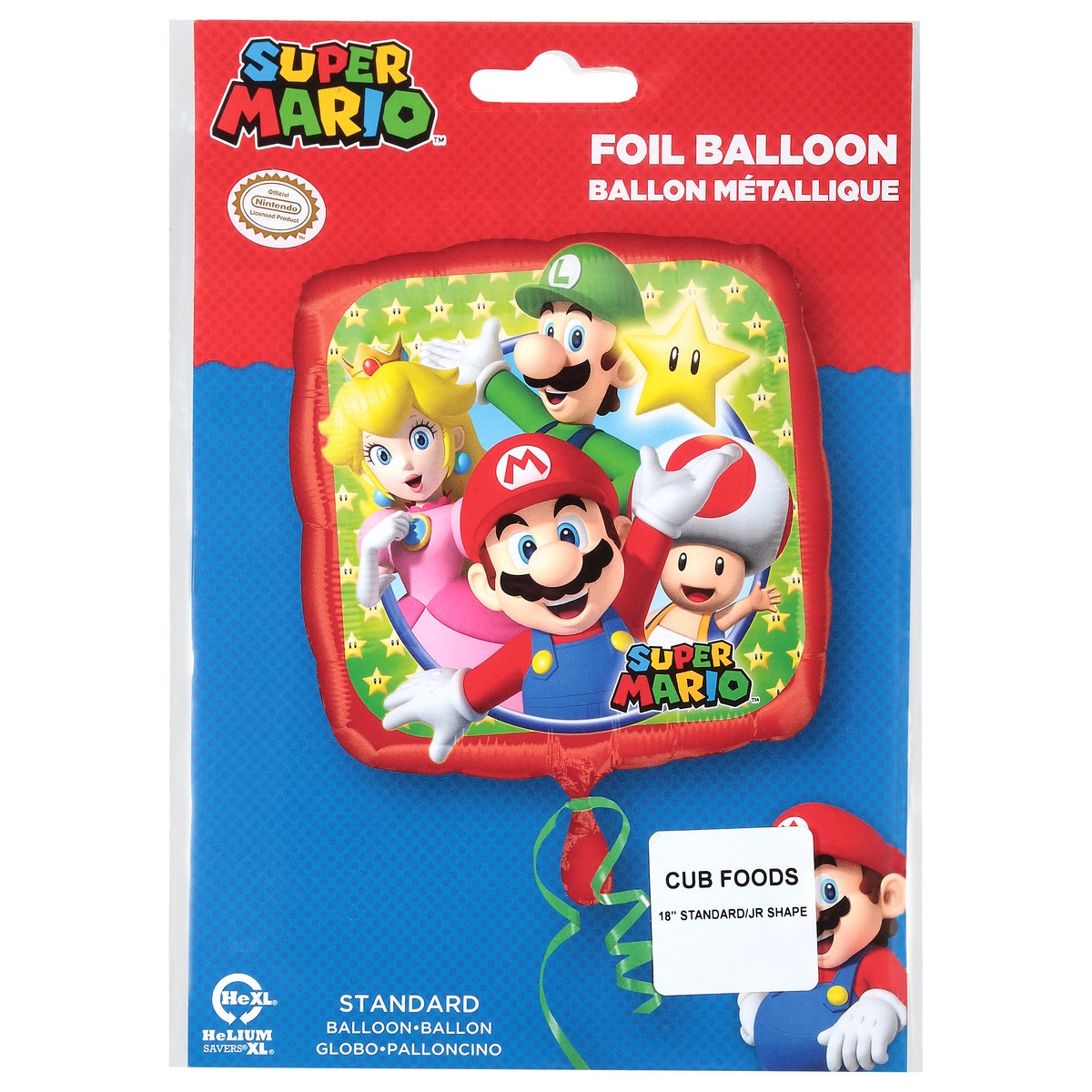 slide 2 of 2, Anagram Super Mario Standard Foil Balloon 1 Each, 1 ct