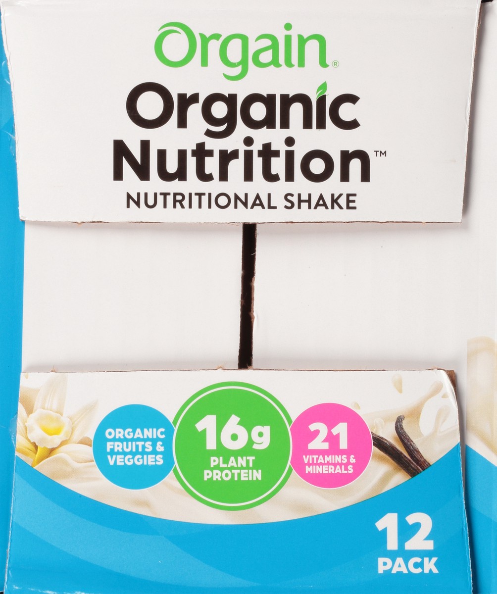 slide 9 of 9, Orgain Organic Nutrition Vegan Protein Shake, Plant Based, Vanilla Bean 11oz, 12ct, 132 fl oz