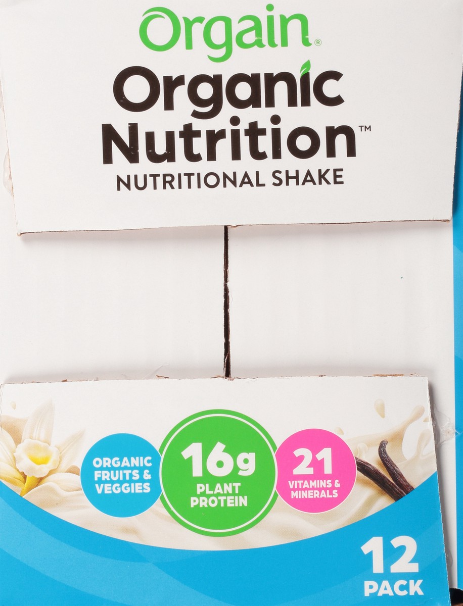 slide 5 of 9, Orgain Organic Nutrition Vegan Protein Shake, Plant Based, Vanilla Bean 11oz, 12ct, 132 fl oz