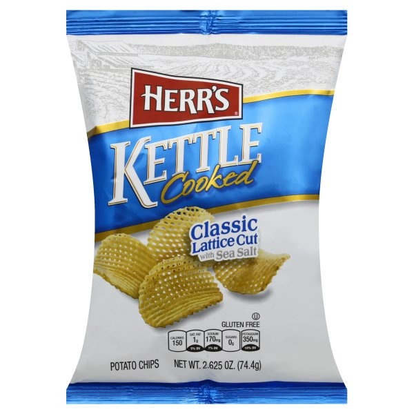 slide 1 of 1, Herr's Lattice Kettle Potato Chips, 2.625 oz