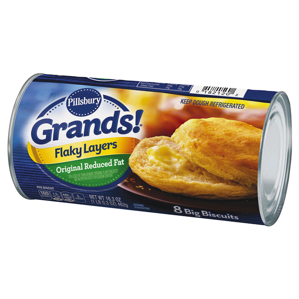 slide 1 of 1, Pillsbury Grands! Original Reduced Fat Flaky Layers Biscuits, 8 ct; 16.3 oz