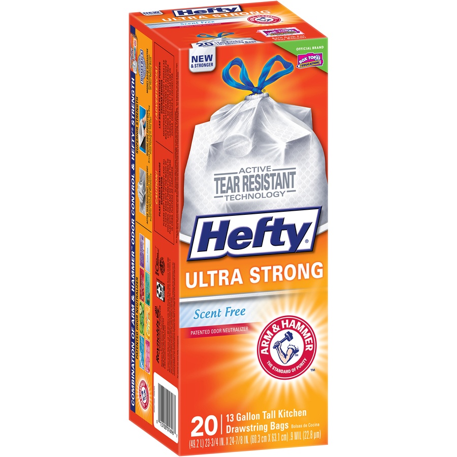 slide 2 of 6, Hefty Ultra Strong Scent Free Tall Kitchen Bag, 20 ct