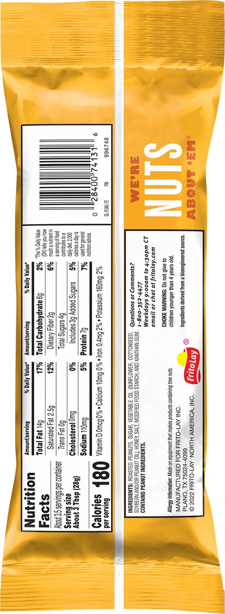 slide 8 of 8, Nut Harvest Whole Peanuts Honey Roasted 3.325 Oz, 3.33 oz