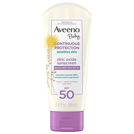 slide 1 of 1, Aveeno Baby Natural Protection Sunscreen Lotion Broad Spectrum Spf 50 - 3 Oz, 3 oz
