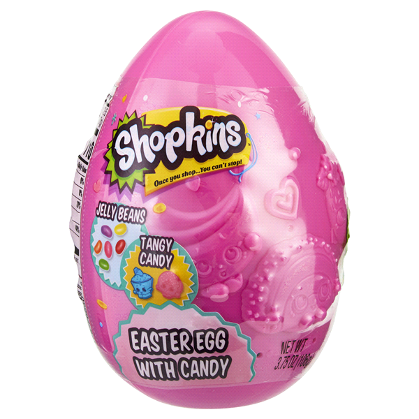 slide 1 of 1, Shopkins Giant Plastic Egg Candy Mix Seasonal Candy, 3.7 oz