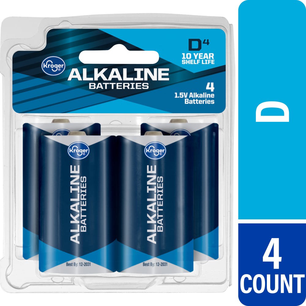 slide 1 of 2, Kroger D 1.5-Volt Alkaline Batteries, 4 ct