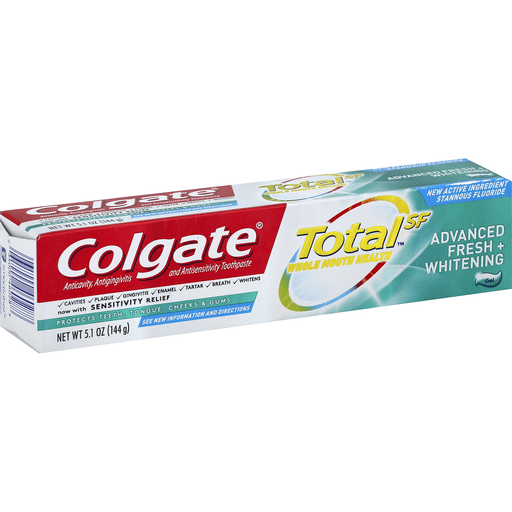 slide 1 of 3, Colgate Total Advanced Fresh + Whitening Anticavity Fluoride  &  Antigingivitis Toothpaste, 5.8 oz