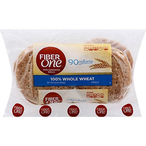 slide 1 of 1, 100% Whole Wheat Thin Sandwich Rolls - 12 Oz, 12 oz