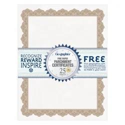 Geographics 30% Recycled Blank Parchment Certificates, Optima Gold