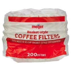 Meijer Basket-Style Coffee Filters For 8-12 Cup Coffee Makers, 200 Count