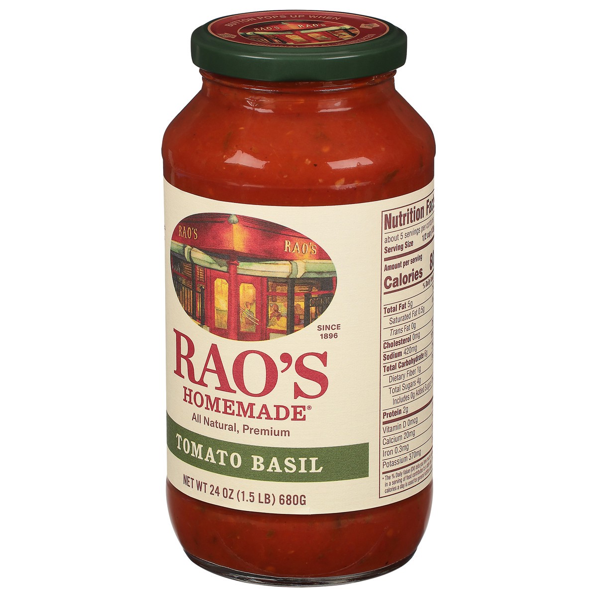 slide 3 of 9, Rao's Homemade Tomato Basil Sauce 24 oz, 24 oz