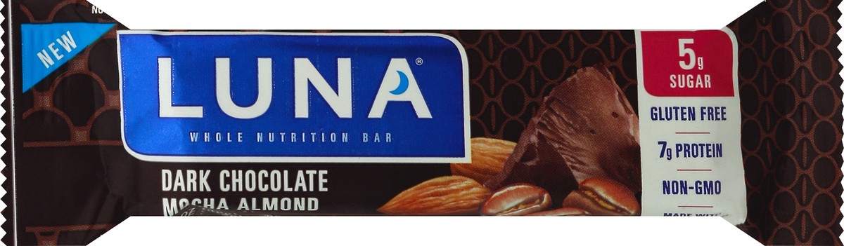 slide 5 of 5, CLIF Bar Luna Dark Choc Almond 5g Sugar, 1.48 oz