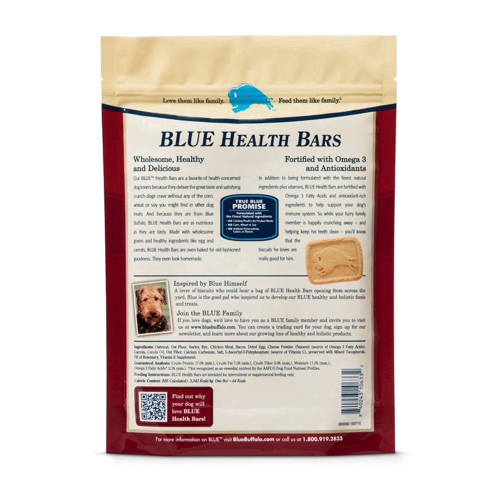 slide 21 of 50, Blue Buffalo Health Bars Natural Crunchy Dog Treats Biscuits, Bacon, Egg & Cheese 16-oz Bag, 16 oz