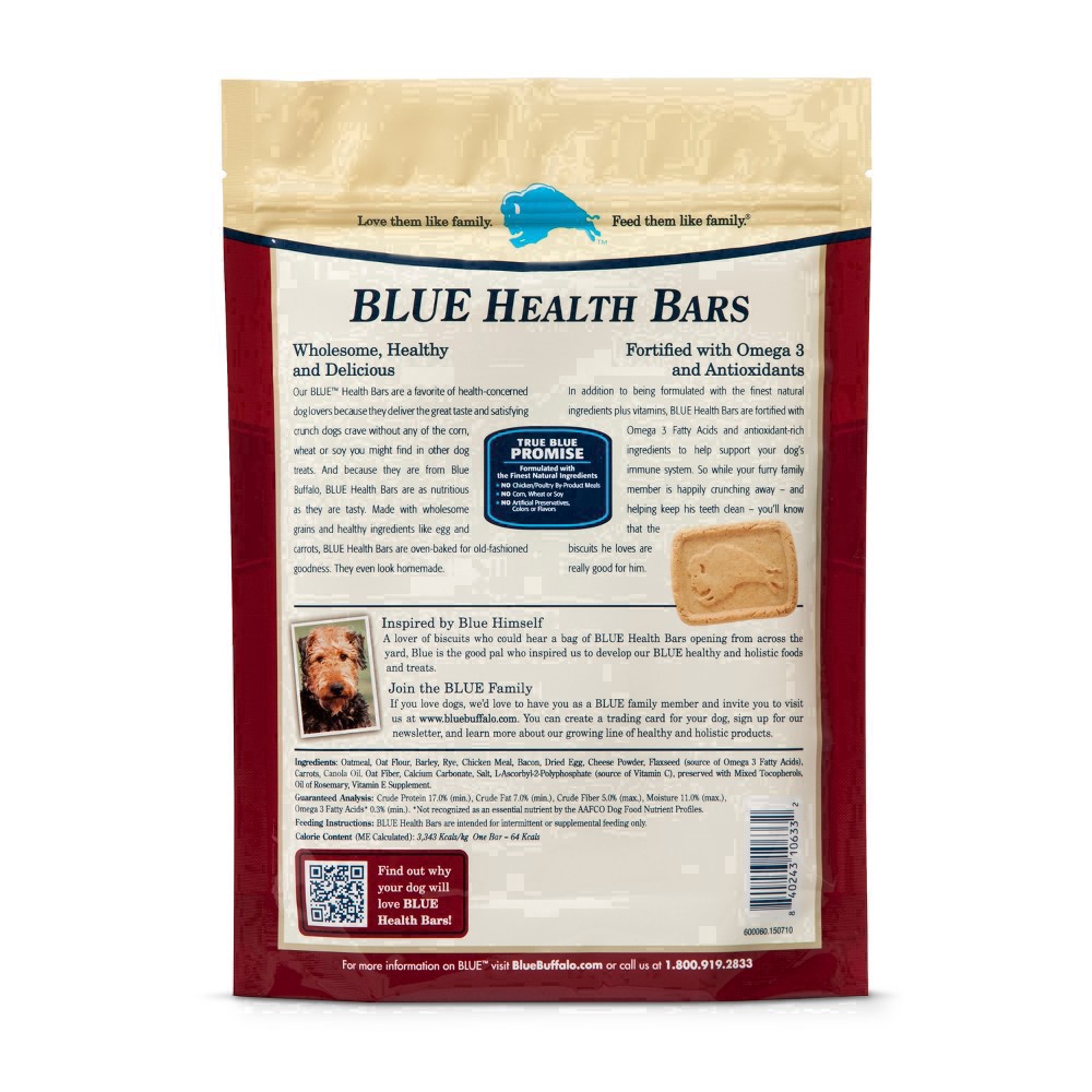 slide 30 of 50, Blue Buffalo Health Bars Natural Crunchy Dog Treats Biscuits, Bacon, Egg & Cheese 16-oz Bag, 16 oz