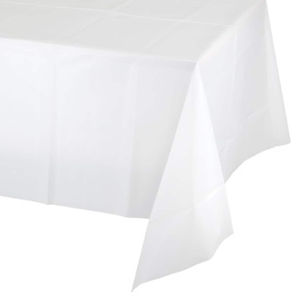 slide 1 of 1, Creative Plastic Tablecloth - White, 1 ct