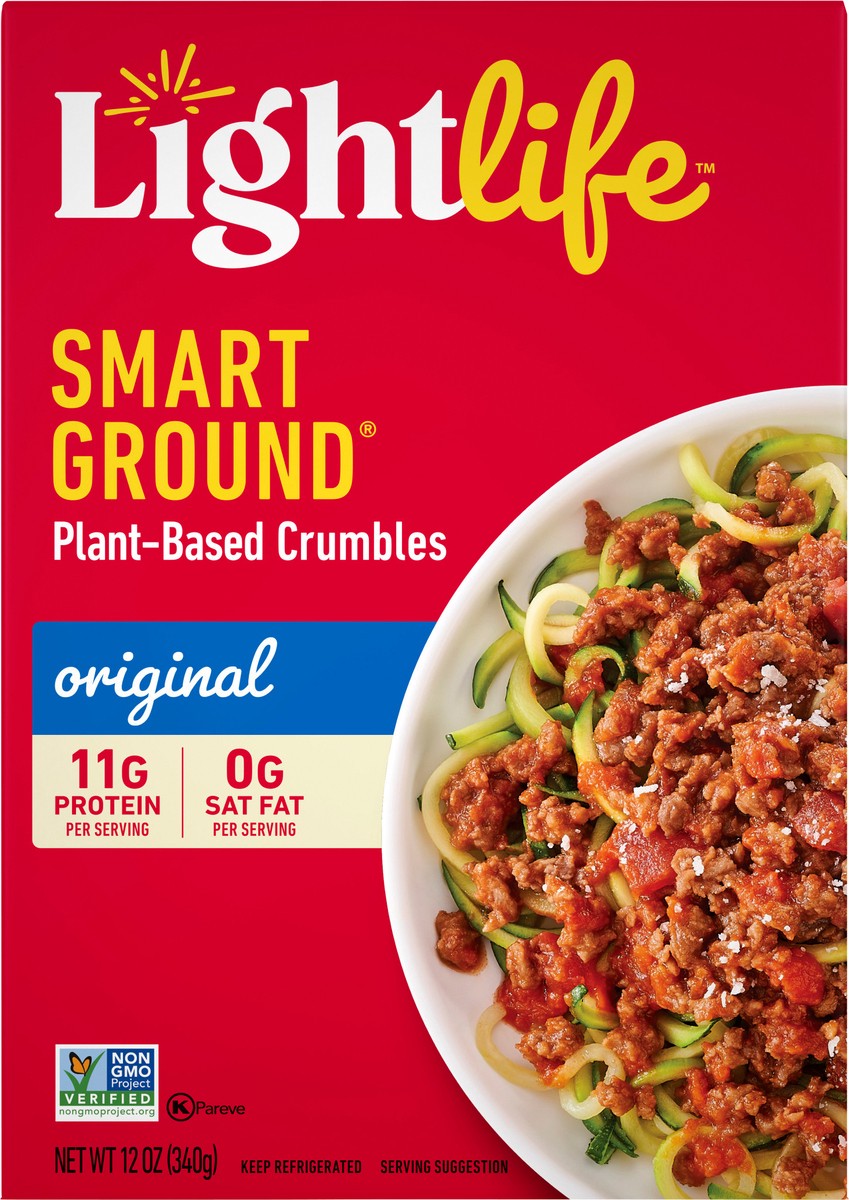 slide 6 of 9, Lightlife Crumbles, Plant-Based, Original, 12 oz
