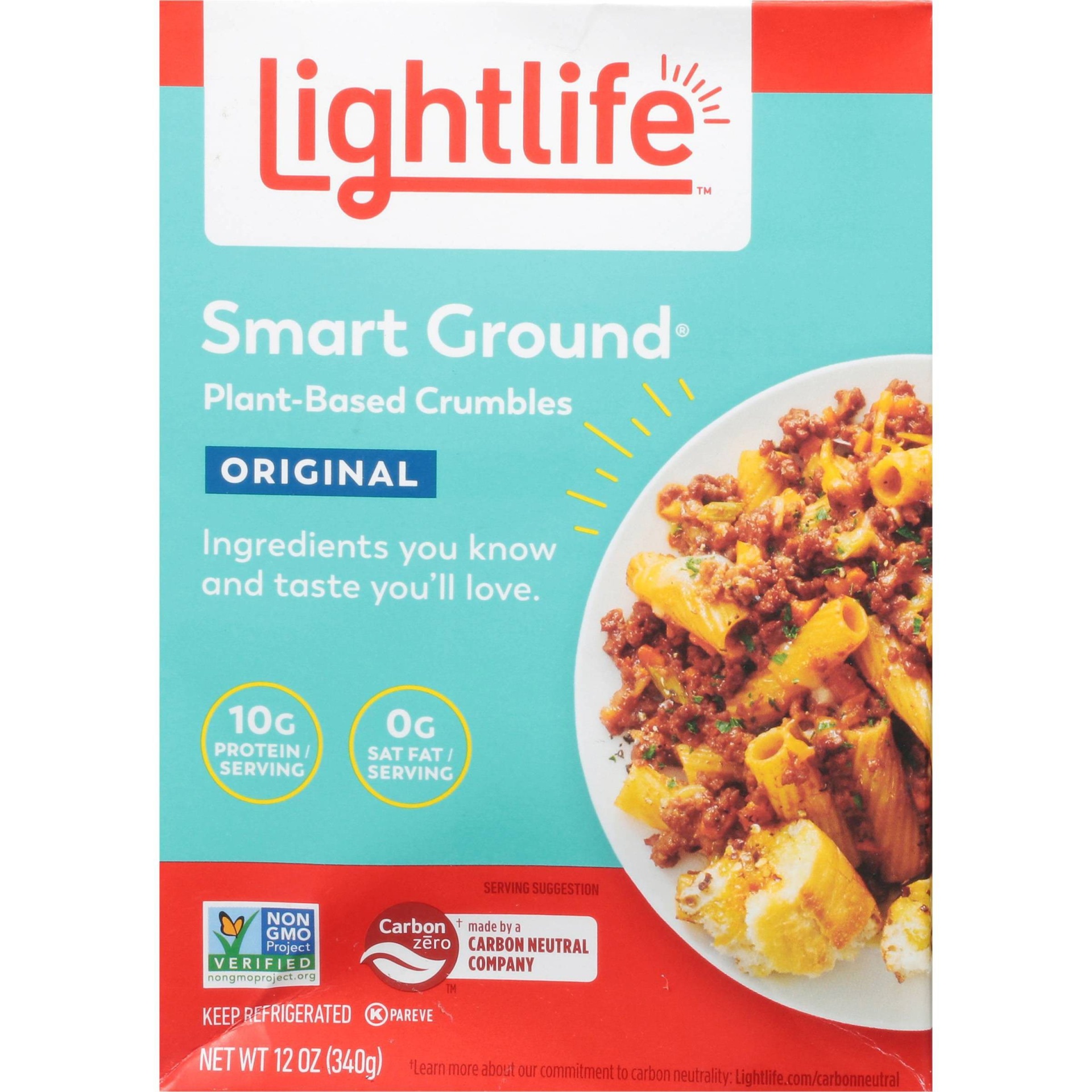 slide 1 of 1, Lightlife Original Smart Ground Plant-Based Crumbles, 12 oz