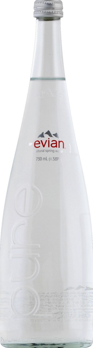 slide 1 of 4, Evian Natural Spring Water Glass Bottle - 25.3 oz, 25.3 oz